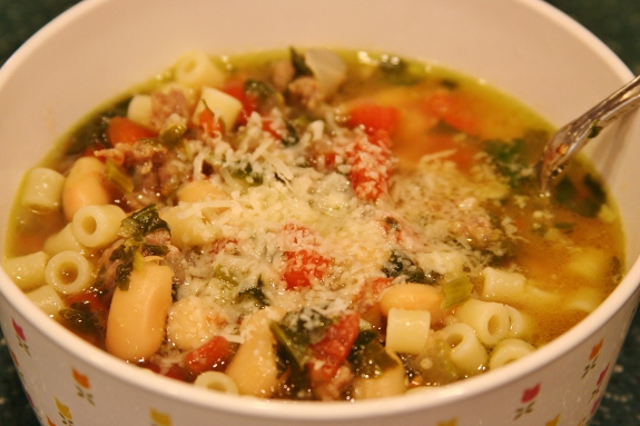 Mrs. P’s Sausage Pasta Fagioli with Spinach – Fran's Favs