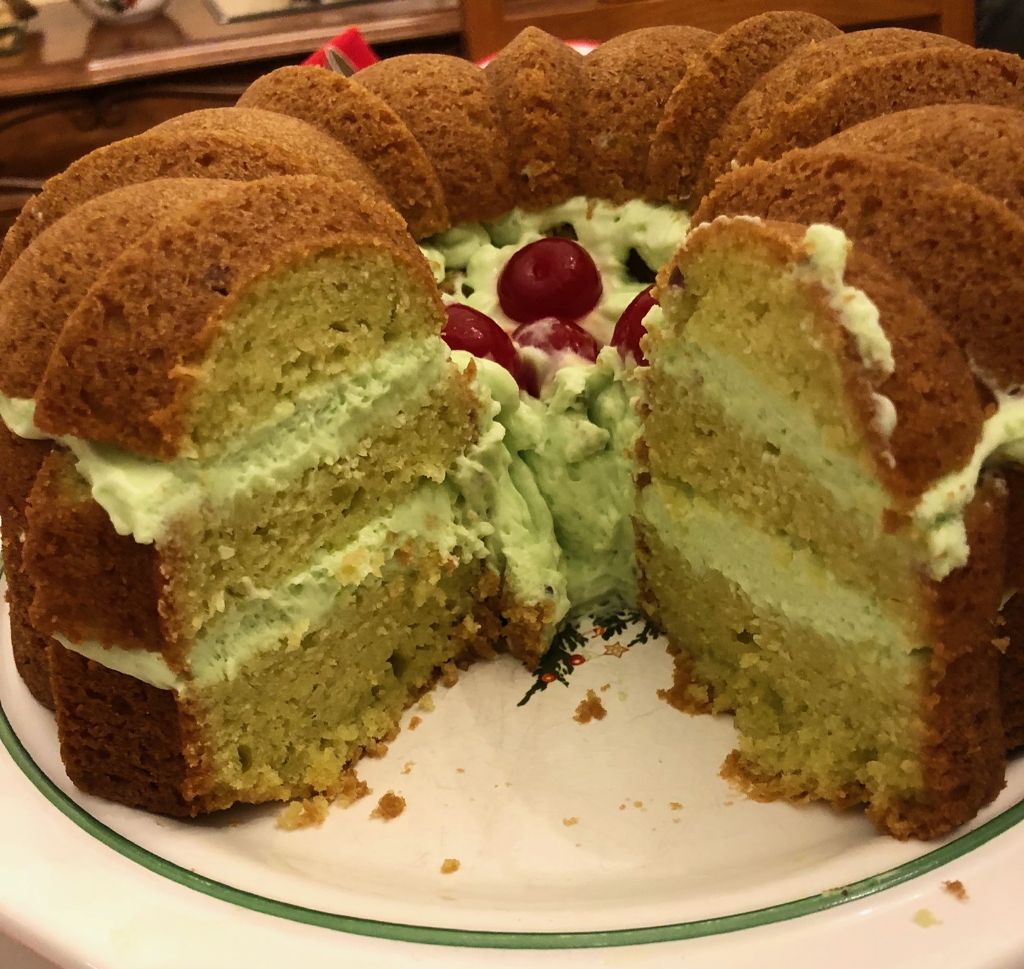 large pistachio bundt cake – just divine delights